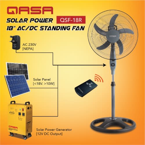 Qasa 18" AC/DC Standing Fan Qsf-18r