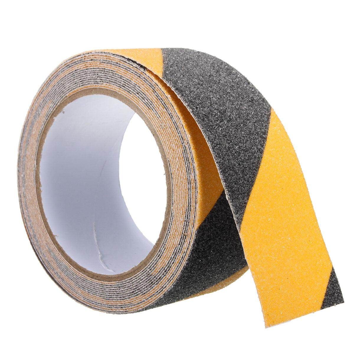 5cm X 5m Floor Safety Non Skid Tape Roll Anti Slip Adhesive Stickers High Grip Grey Black And Yellow