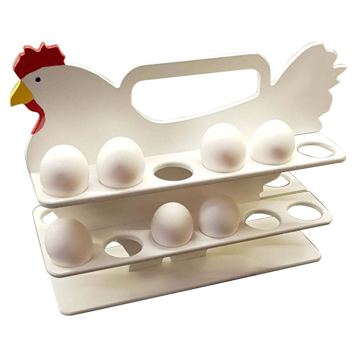 2-tray Wooden Egg Basket 24 Eggs Egg Holder Countertop Wooden Rustic Egg Holder Countertop Wooden Egg Tray for Egg Storage