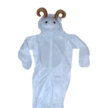 Unisex Smile Goat Costume - White  Brown