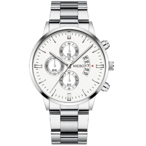 Studded Unisex Wrist Watch- Silver