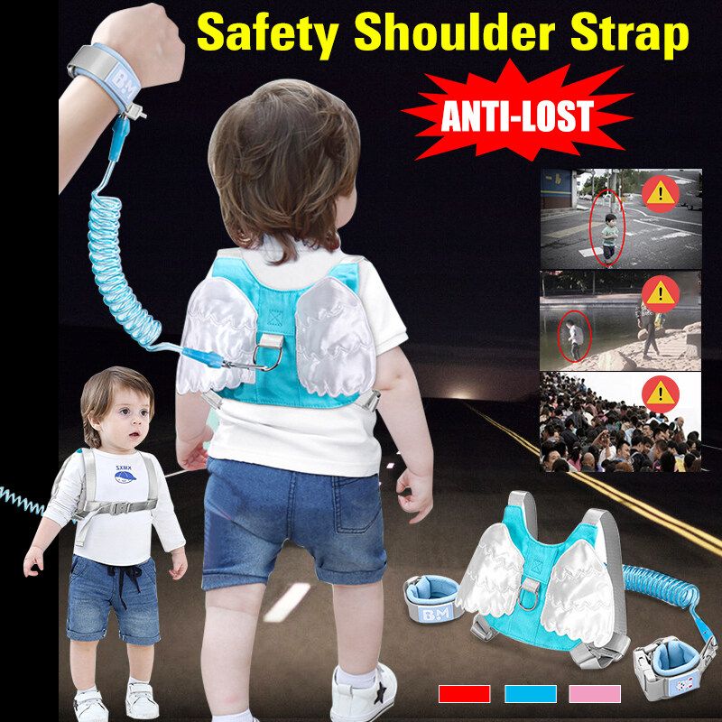 Anti Lost Kids Leash & Toddlers Wrist Strap 2.5 Meters Child Harness Child Safety Wristband Hand Belt Strap For 1 To 10 Years Old Child Blue Devil