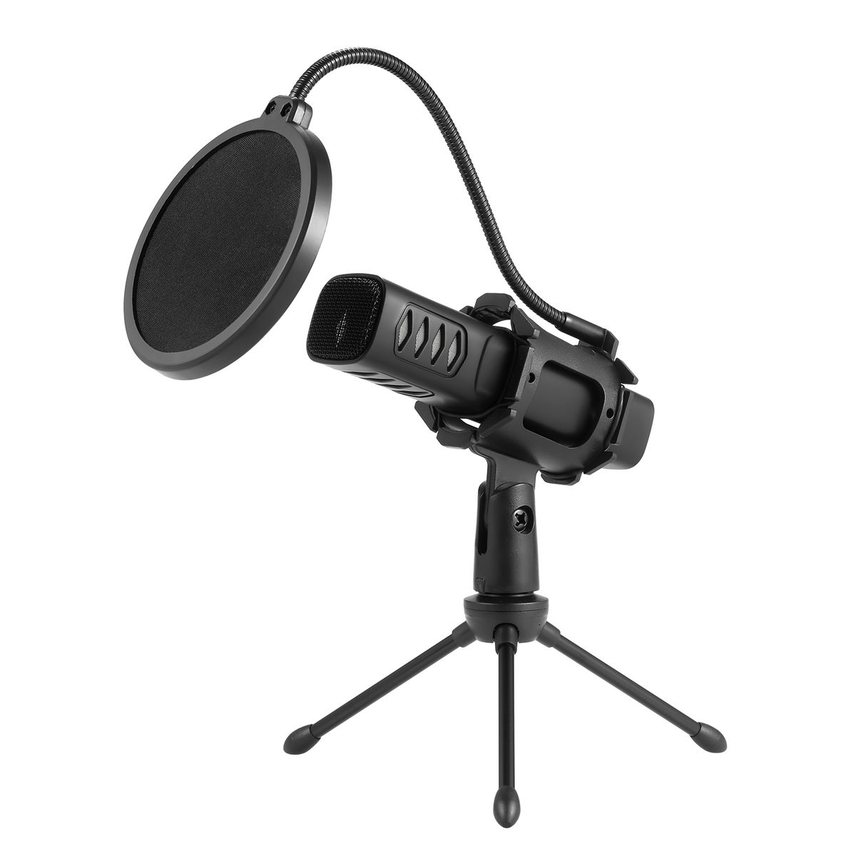 USB Microphone Cardioid Condenser Mic With Tripod Stand Pop