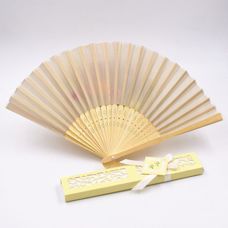 Wedding Folding Favor DIY Box Color Packing Hand Fan Fans Solid 20pcs Party Gift