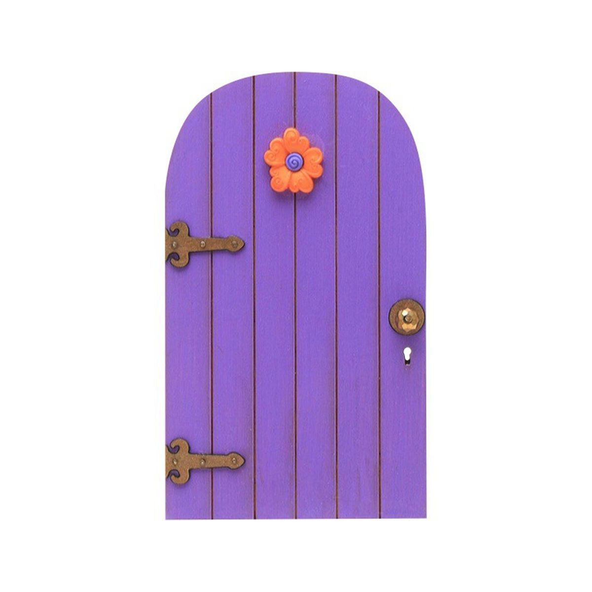 Miniature Fairy Door Miniature Garden Fairy Gate Figurine with Flower Decor Purple