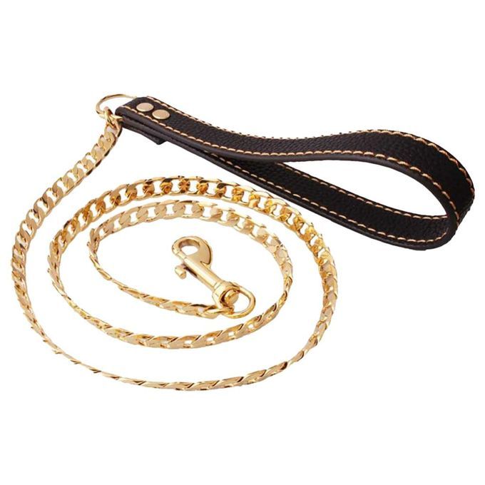 Pet Dog Puppy Chain Leash Dog Pull Rope Golden For Medium-sized Dogs