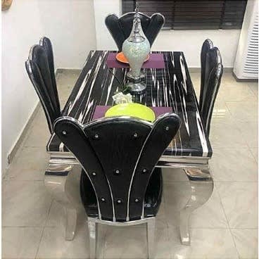 Italian Marble Dinning Sets With 4 Chairs