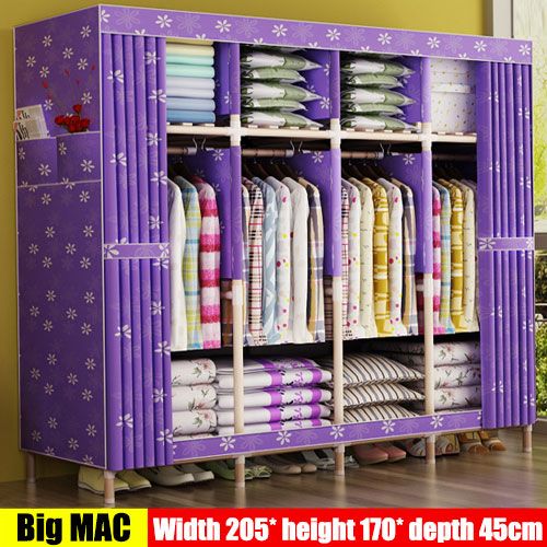 Large Capacity Portable Multifunctional Wooden Wardrobe