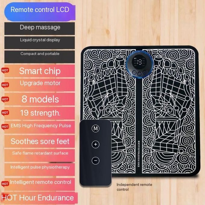 EMS Electric Foot Massager Pad Muscle  Mat With Remote