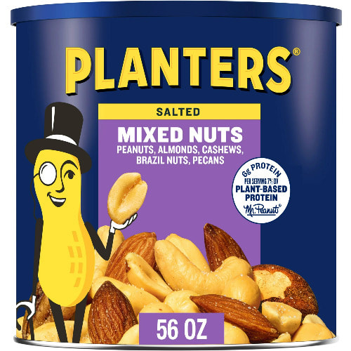 Planters Salted Mixed Nuts + Party Snacks + Plant-based Protein 56oz