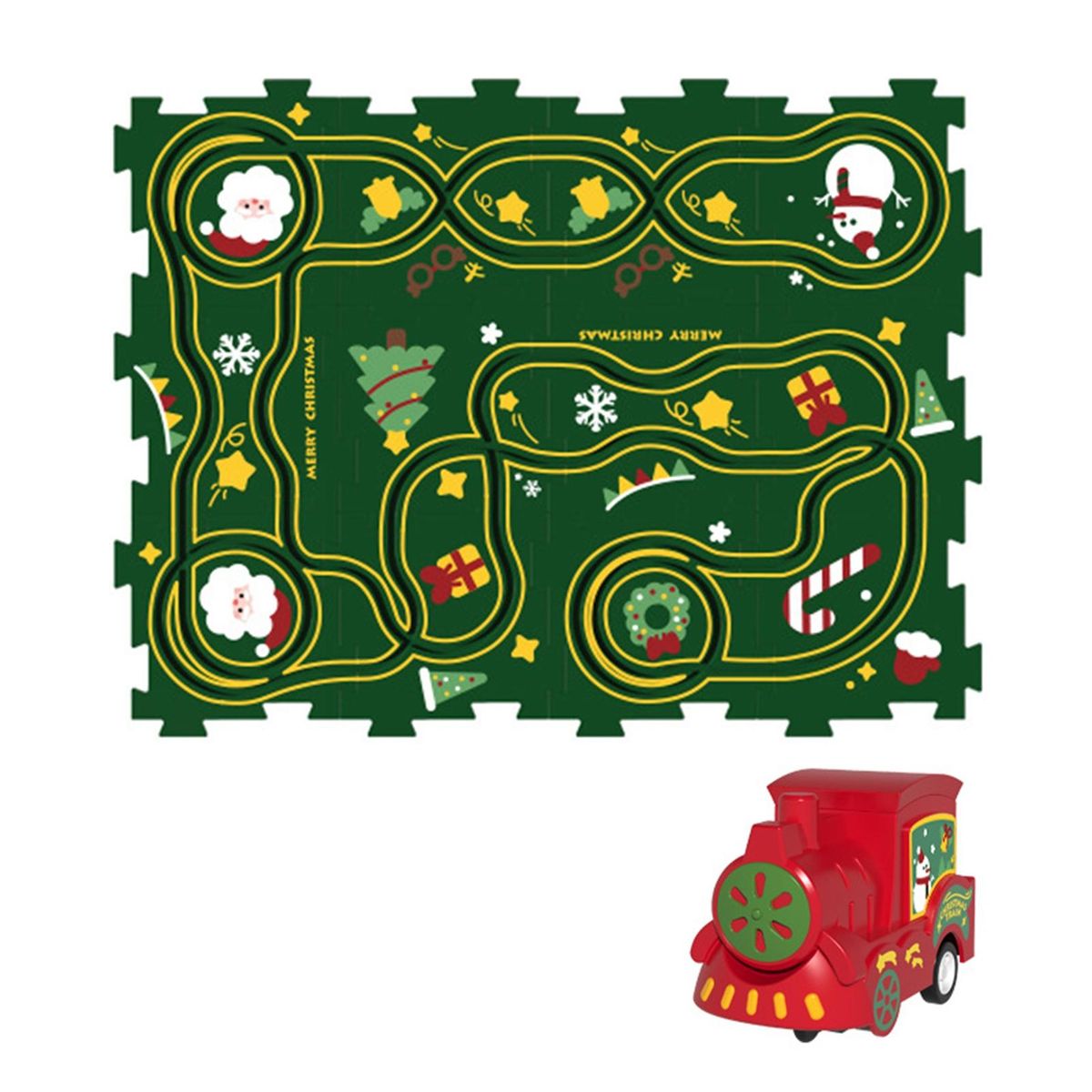 Kids Electric Train Set Electric Trolley Puzzle Track Set for Kids Red