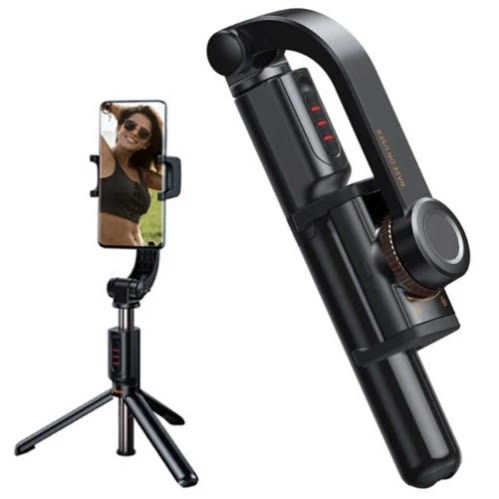 Uniaxial Bluetooth Folding Stand Selfie  & Stabilizer - Black