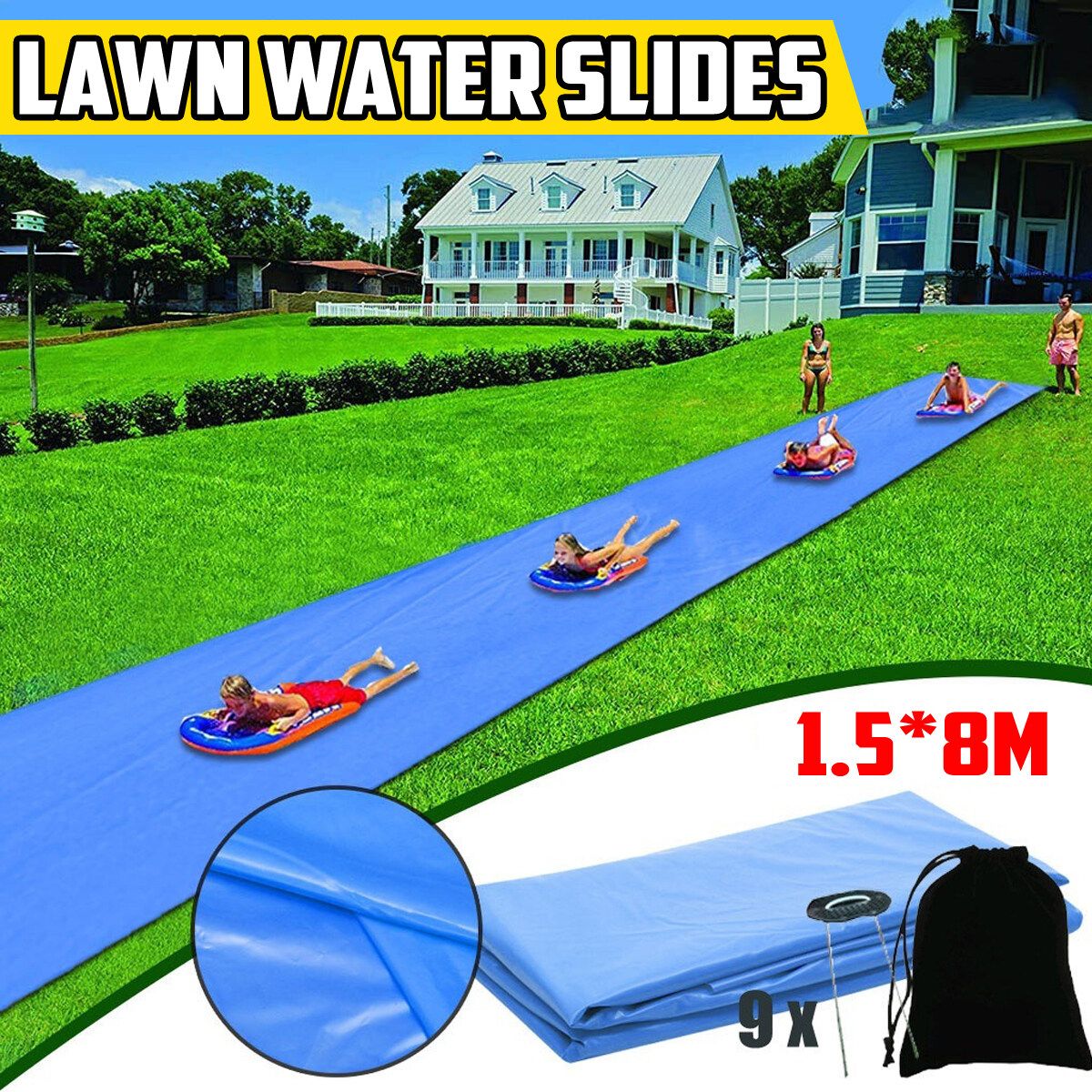150*800CM Children Water Slide Lawn Slide Water Toy High Toughness High Slip