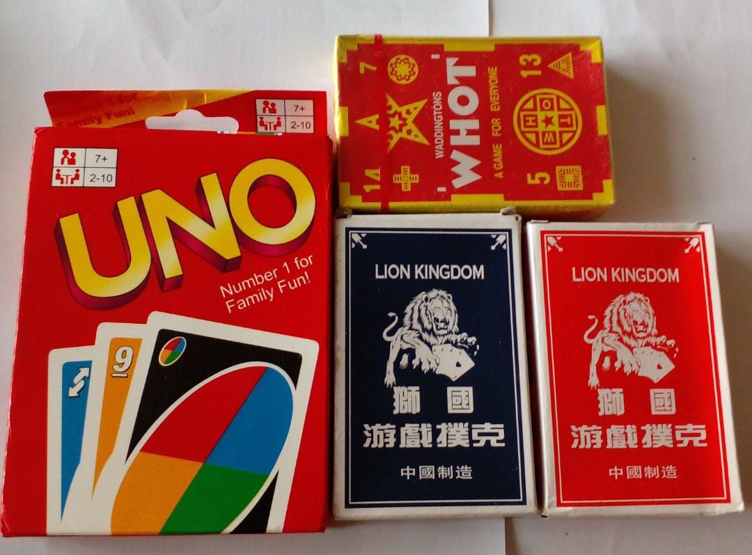 Uno Card + 2 Playing Card + Whot Game