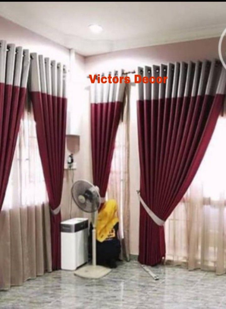 7.5ft By 7.5ft. Quality Plain Curtain With Rings.