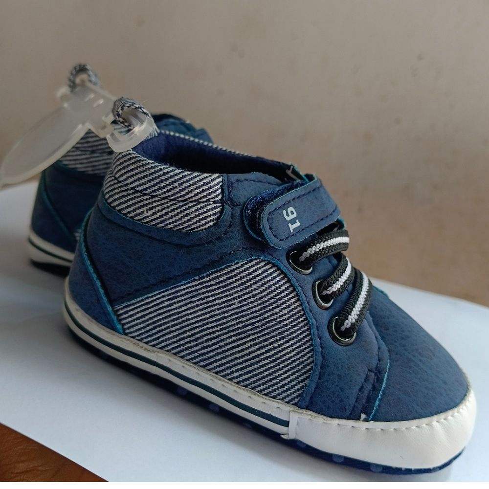 Toddler Boys High Top Soft Bottom Shoes/Blue