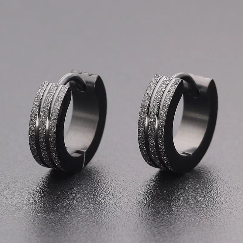 Men's Classic Black G Hoop Earrings