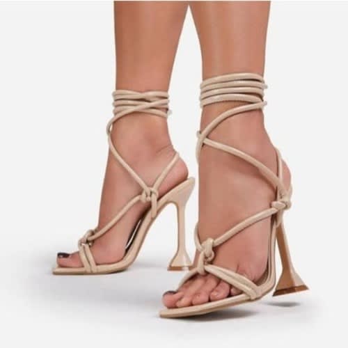Queen Ladies Heel Sandals - Beige