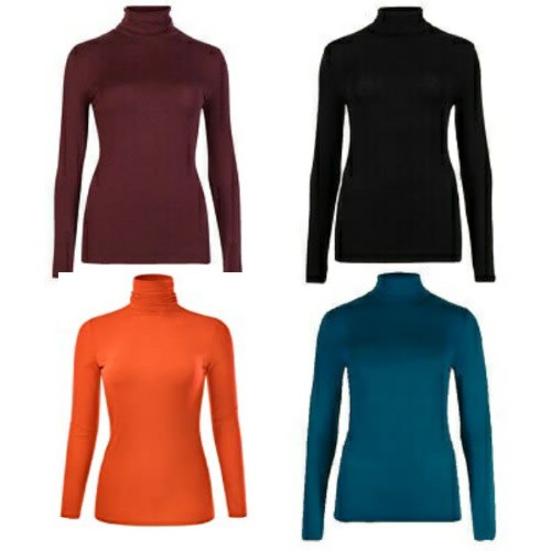 Women Turtleneck Tops - 4pcs