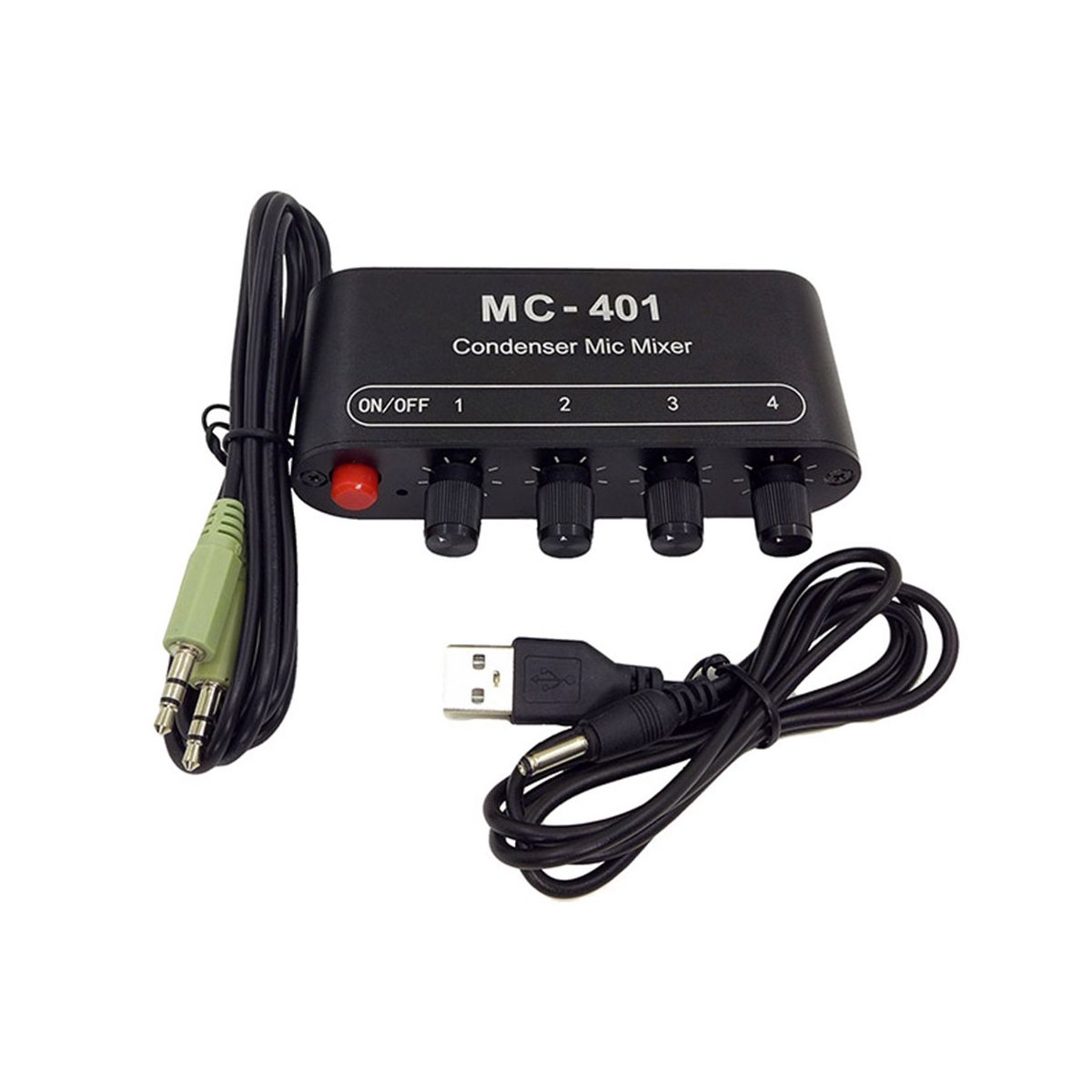 New Mini Audio Mixer Condenser Microphone Mixer Four-In-One Microphone Amplifier for Computer Mobile Phone Sound Card