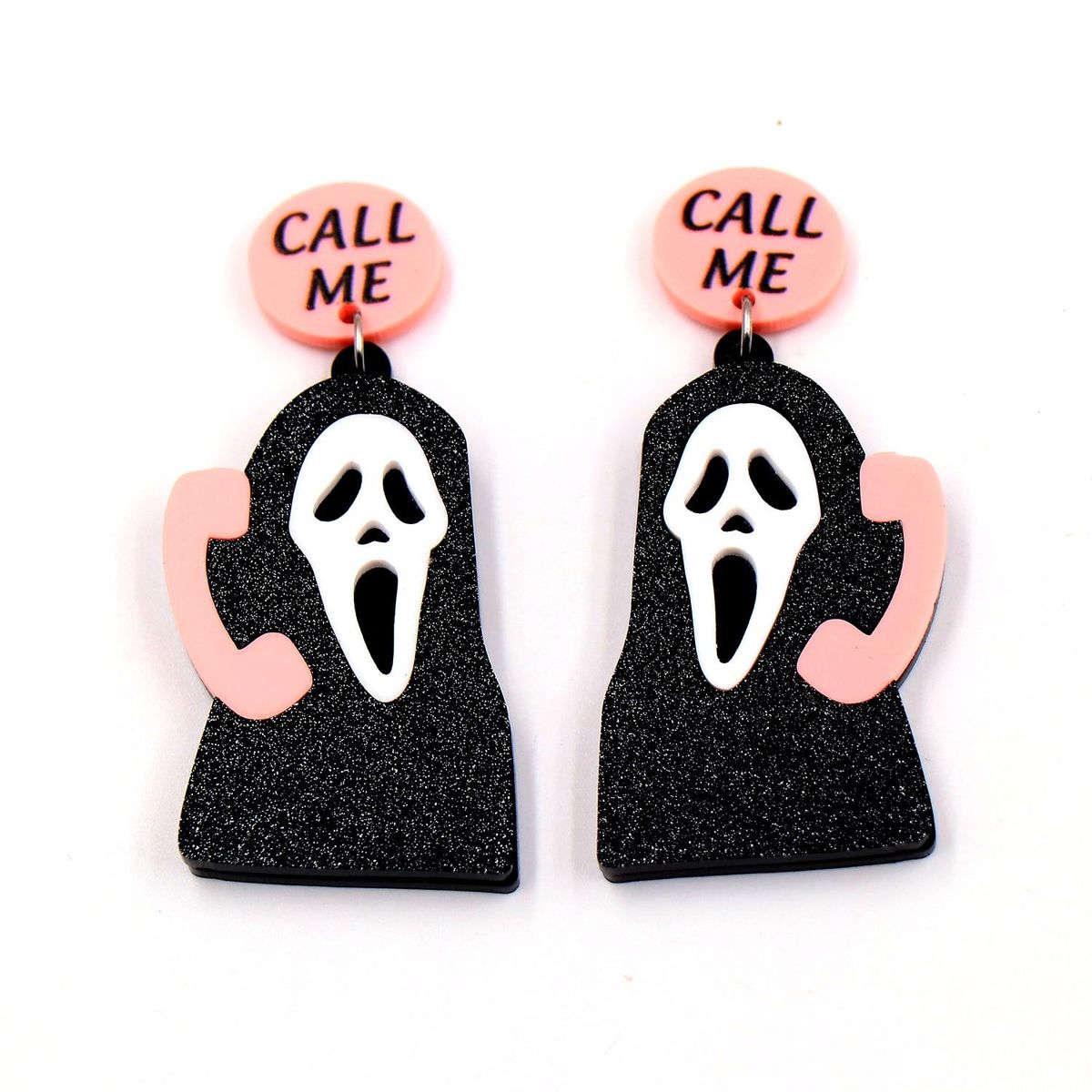 Factory Wholesale Halloween Dangle Earrings Call Me Ghost Earrings Handmade Acrylic Jewelry
