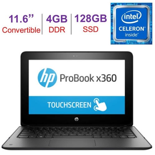 Probook X360 11 G1-intel&reg;celeron-128GB SSD- 4GB RAM Touchscreen+32GB Flash Mouse 10 Pro