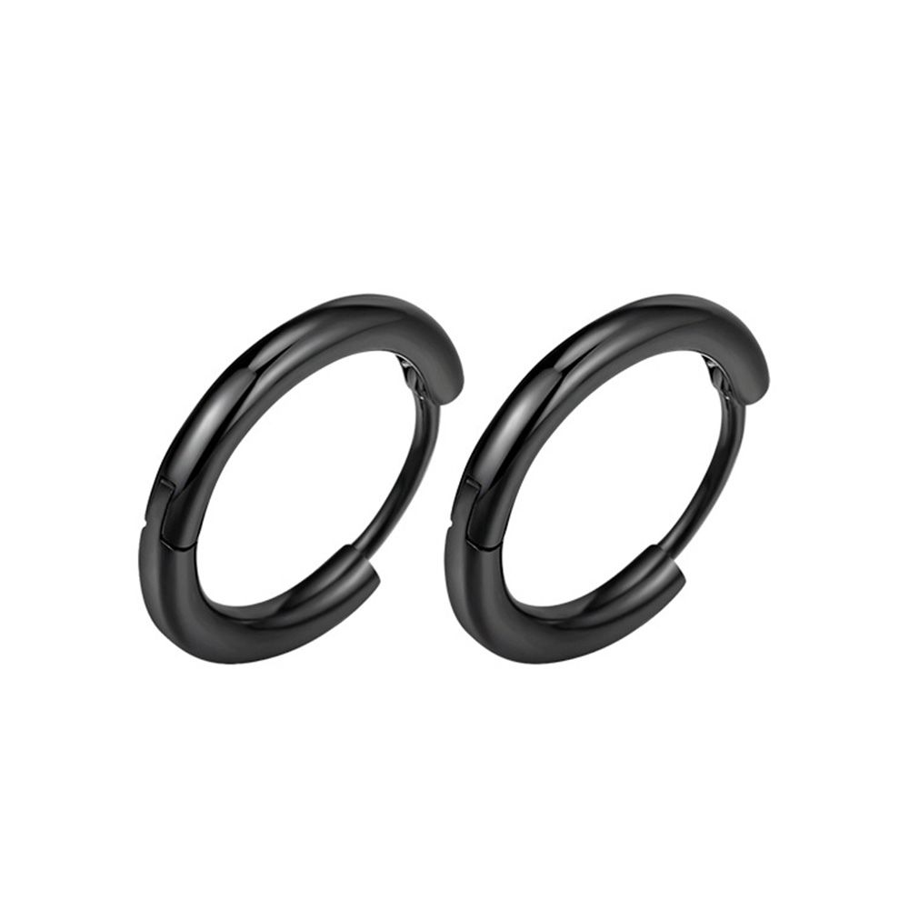 Simple Single Earrings Circle Ear Buckle Light Body Round Ear Hoop Black