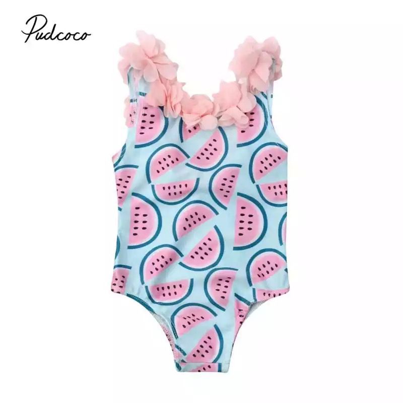 Water Melon Print One Piece Swimsuit For Girls (Age 3years)