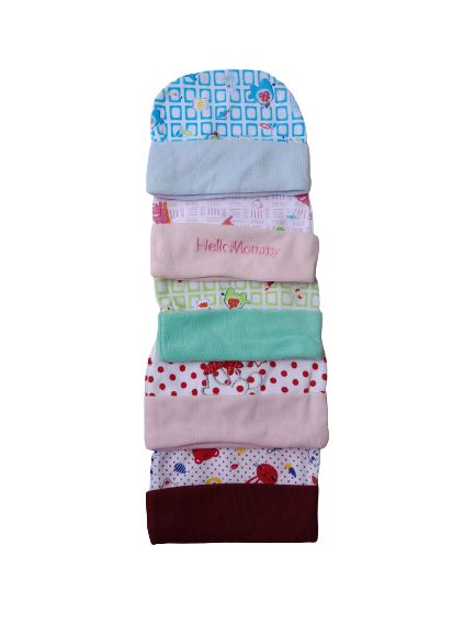 5 Pieces New Born Baby Pure Cotton Caps