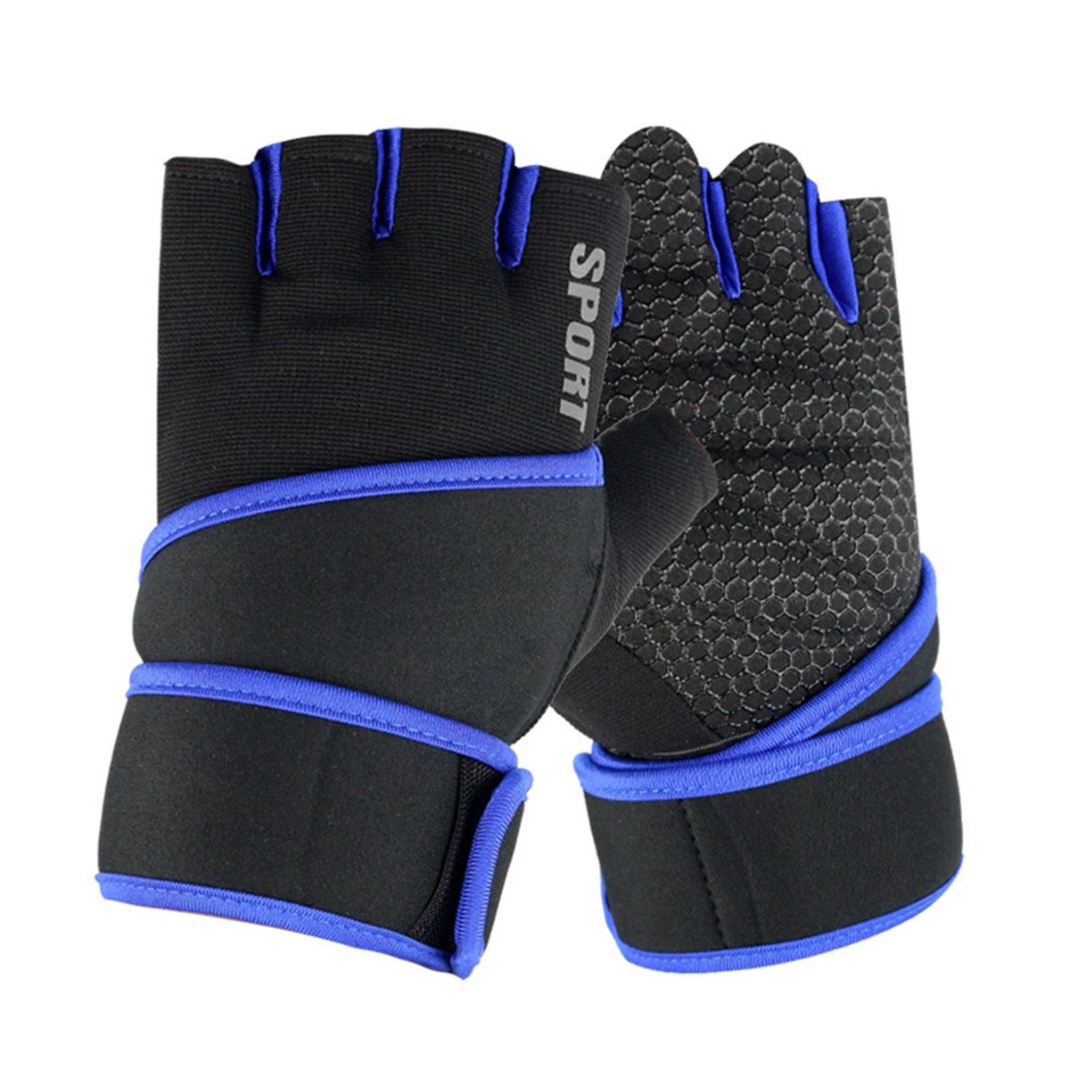 1 Pair Gym Fitness Hand Protection Men Sport Wrist Blue