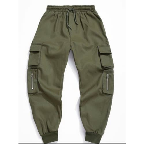 Eml Zipped Patched Pocket Cargo Pant - Dark Green