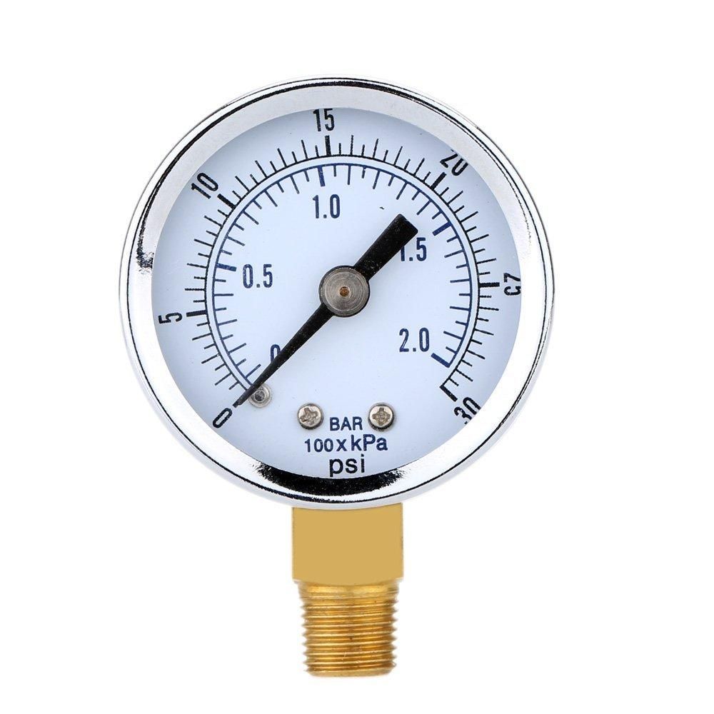 Pressure Gauge - 0 - 30 psi 0 - 2 bar Mini Dial gauge compressor meters hydraulic pressure gauge Gage double scale Black