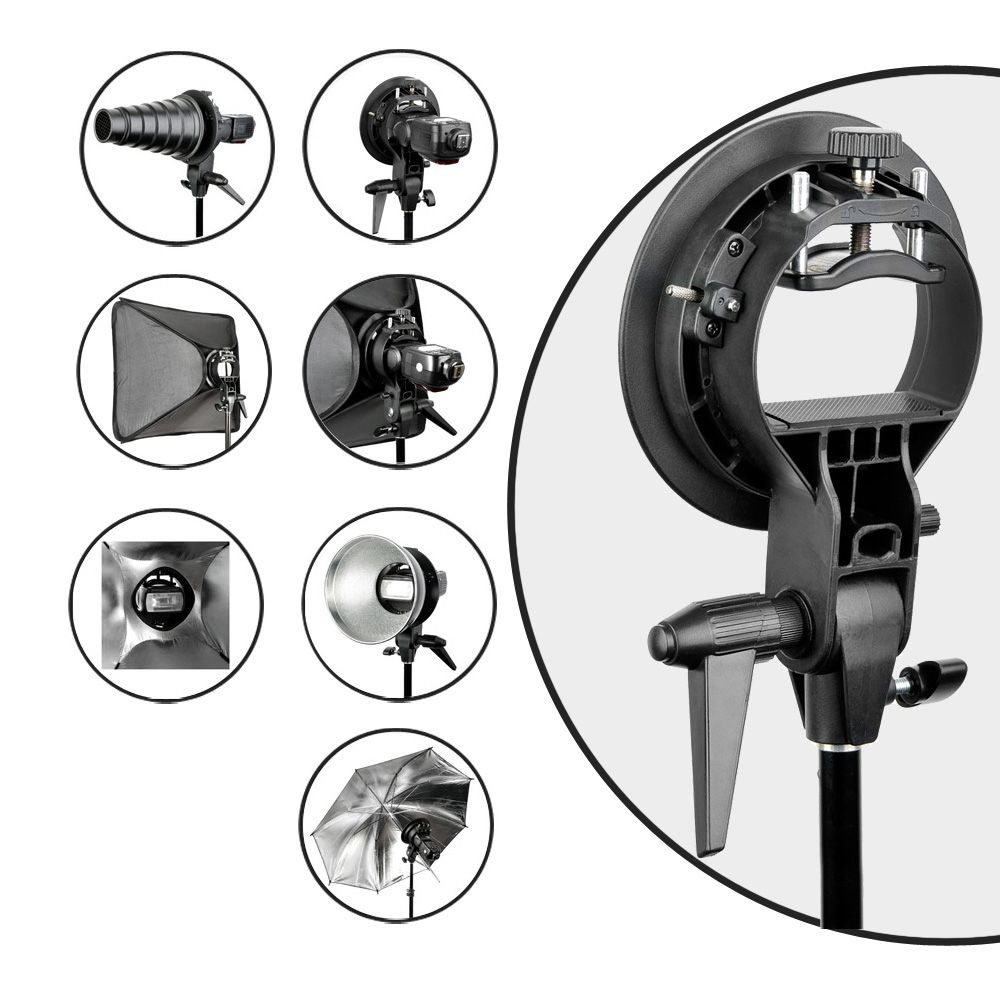 S-Type Bracket Bowens Mount Holder For Speedlite Softbox