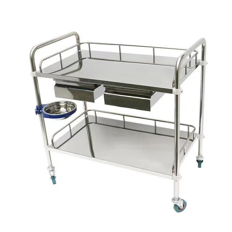 Medical Trolley With Double Drawer