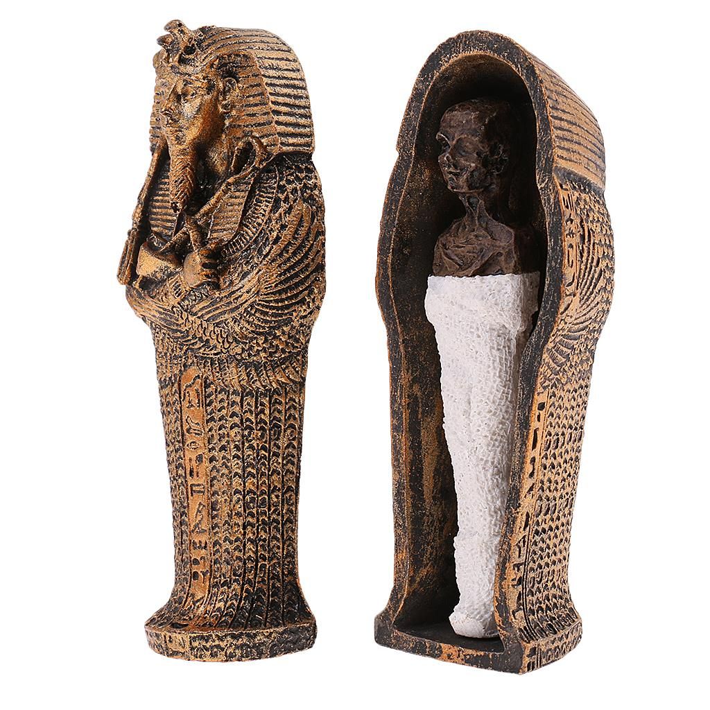 Ancient Egyptian Coffin With Mummy Figurine Sculpture For Home