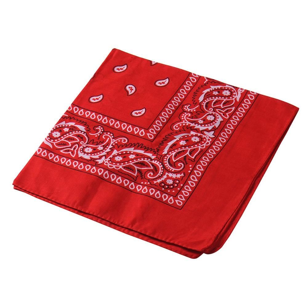 Stylish Paisley Square Bandana Head Wrap Unisex Hiphop-Red