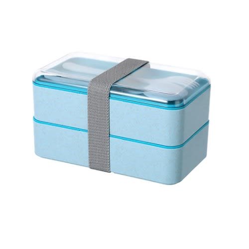 Double Layer Bento Box 1000ml- Blue