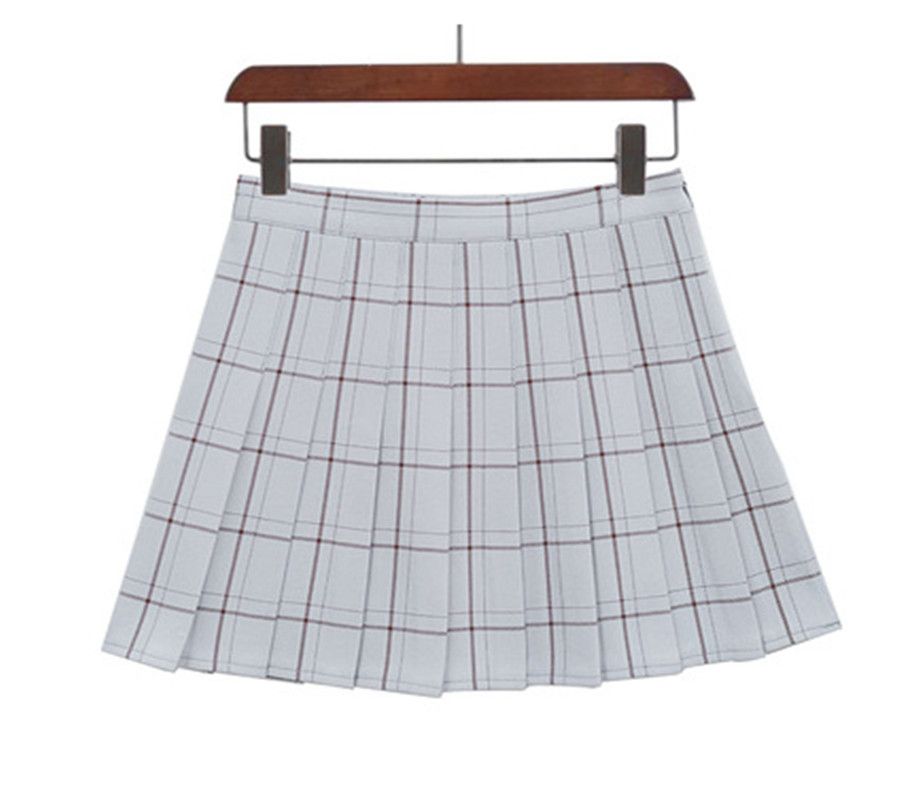 Pleated Skirt Of Tall Waist Skirt Blue