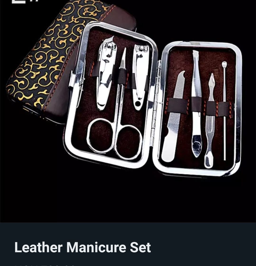High Quality Manicure Set With Leather Jacket