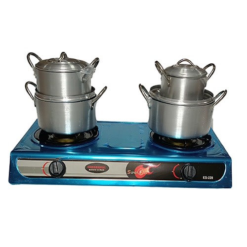 Table Top Gas Cooker With Aluminum Pot Set 4