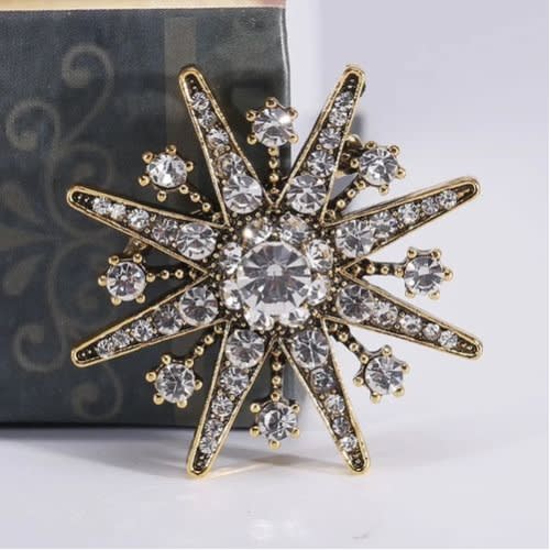 Ladies Rhinestone Broach - Brooch Pin Bouquet