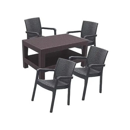Outdoor Rattan Table And 4-Chairs Set