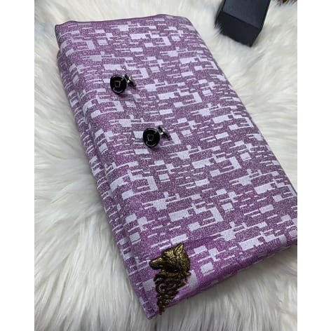 Cashmere Wool Material - Lilac & White - 4 yards