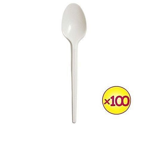 Disposable Party Plastic Spoons Pack - 100 {Pcs}