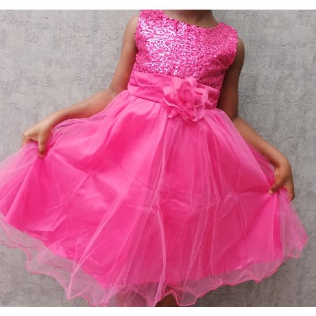 Fuchsia Pink Sequins Dress