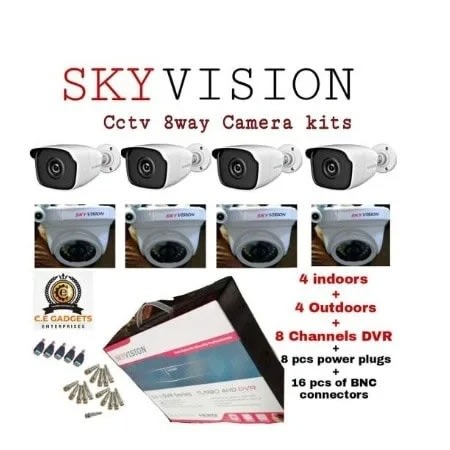 4 Indoor + 4 Outdoor Camera + One 8 Channel Dvr