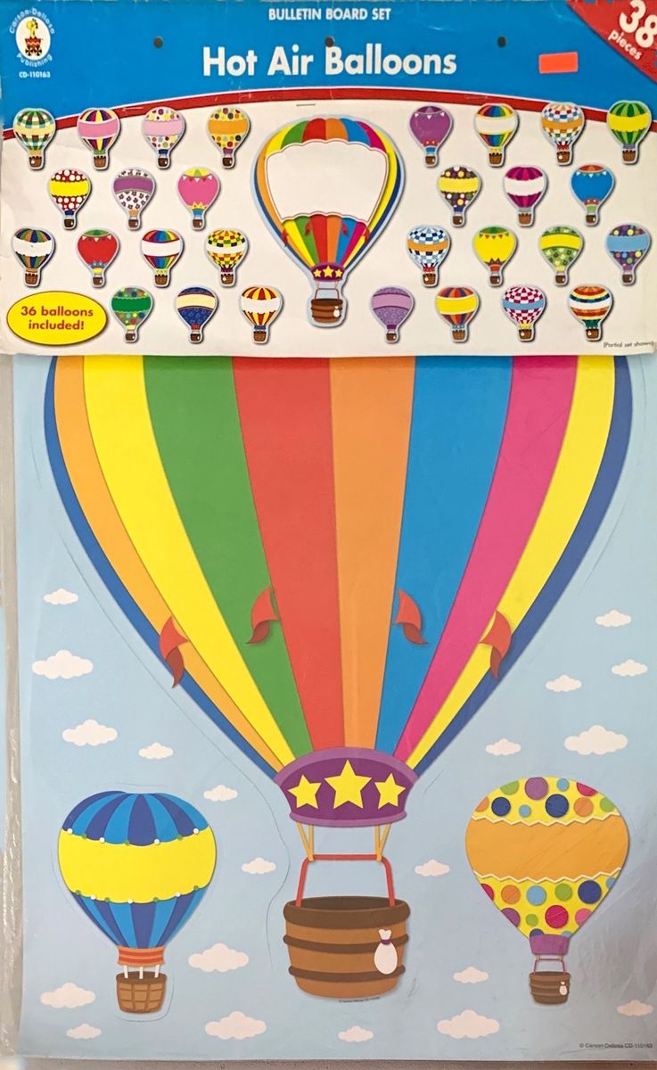 CARSON DELLOSA BIG BULLETIN BOARD SET: HOT AIR BALLOONS