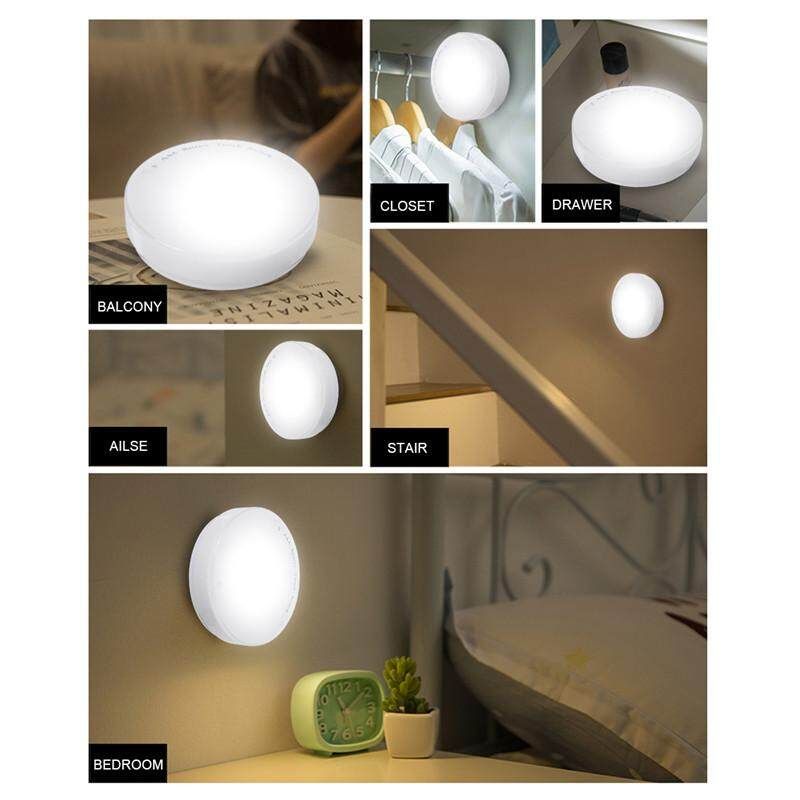 6 LED Night Light PIR Wireless Powered Auto Motion Sensor Infrared Lamp White Light