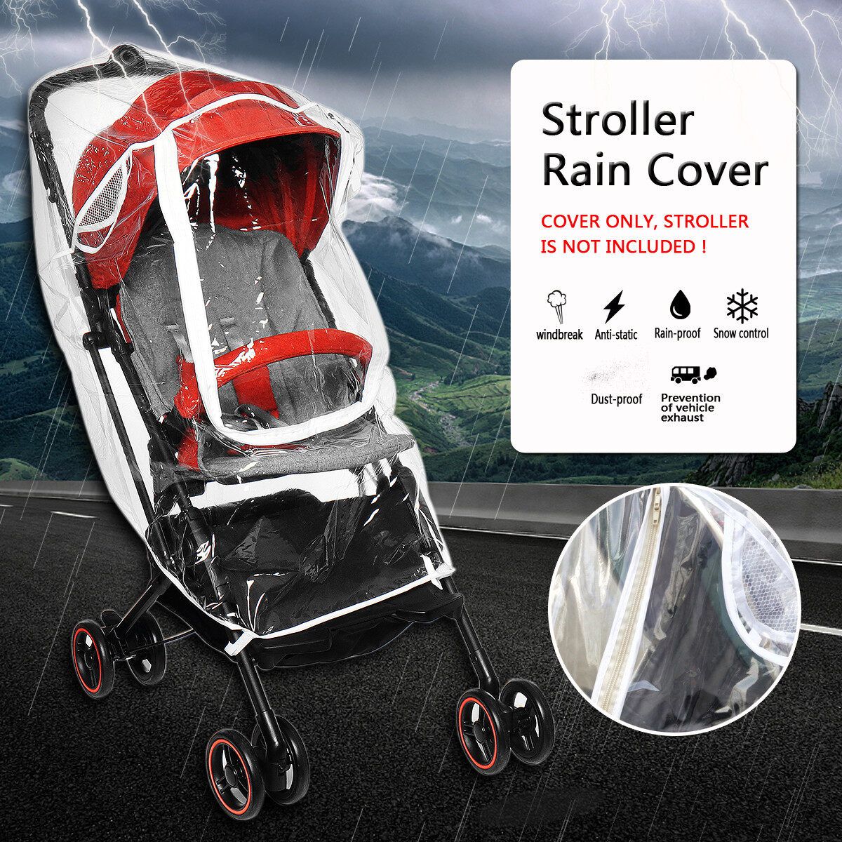 Universal Large Rain Cover Raincover For Buggy Pushchair Stroller Pram Baby Car