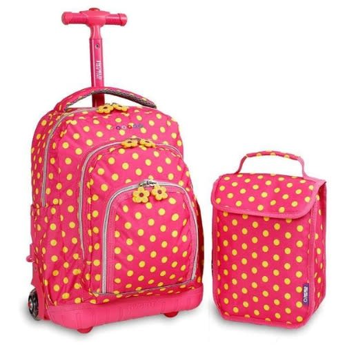 Buttons 16" Lolli 2 Piece Set Rolling Backpack And Lunchbag
